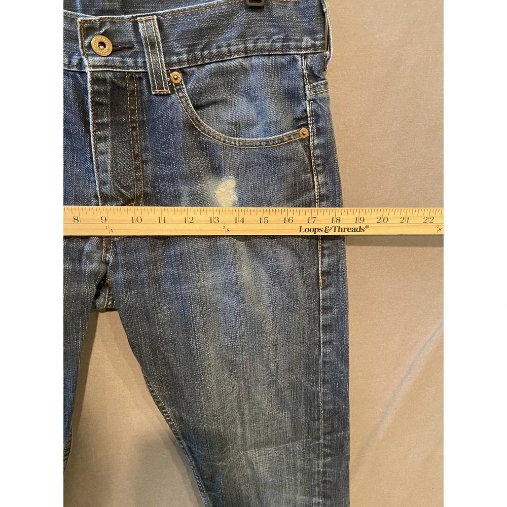 Levi's 511 Jeans Mens 32x32 Blue Skinny Fit Distressed Denim 100% Cotton